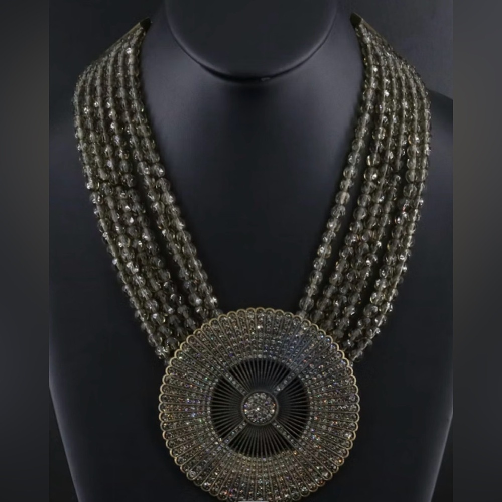 Heidi Daus Elegant Multi-Strand Necklace with Gold Accents